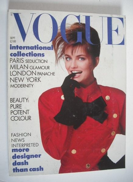 British Vogue magazine - September 1987 - Paulina Porizkova cover