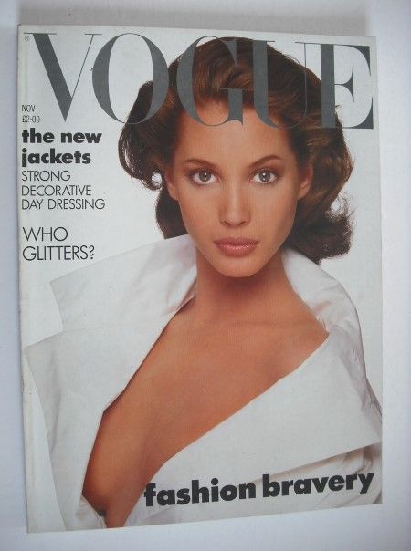 British Vogue magazine - November 1987 - Christy Turlington cover