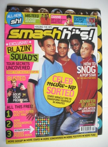 Smash Hits magazine - Blazin' Squad cover (11-24 June 2003)