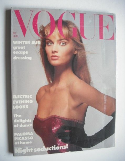 British Vogue magazine - December 1986 - Carine Holties cover