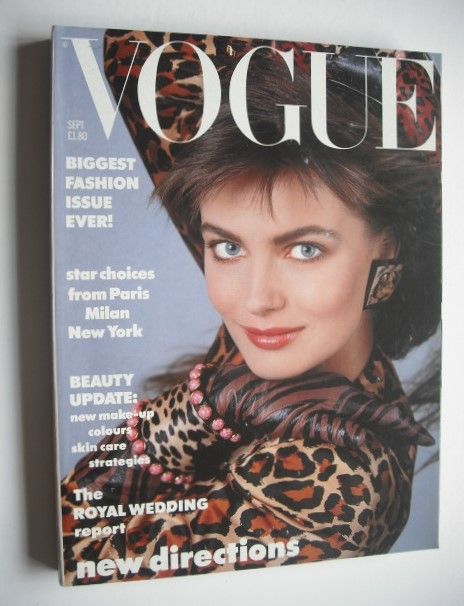 British Vogue magazine - September 1986 - Paulina Porizkova cover