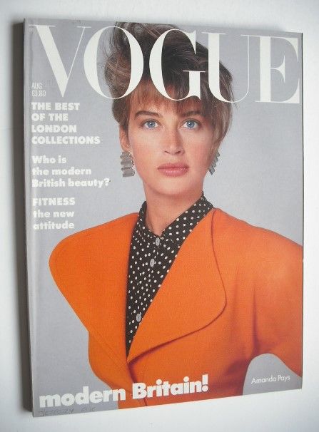 British Vogue magazine - August 1986 - Amanda Pays cover