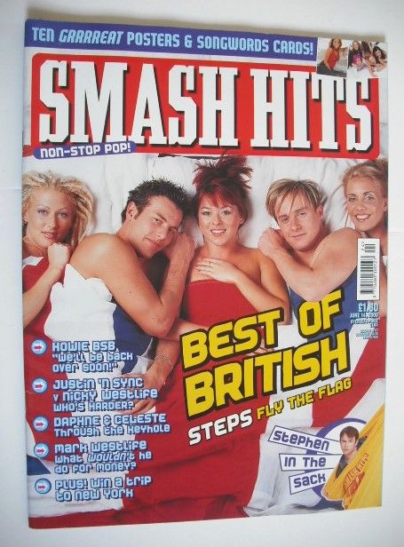 Smash Hits magazine - Steps cover (14 June 2000)