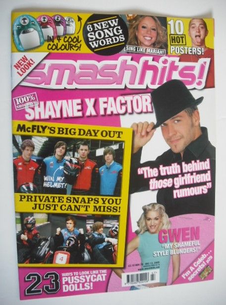 Smash Hits magazine - Shayne Ward cover (29 November - 12 December 2005)