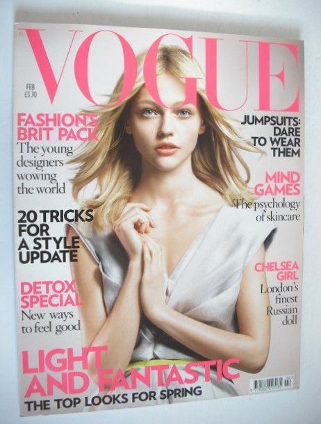 British Vogue magazine - February 2008 - Sasha Pivovarova cover