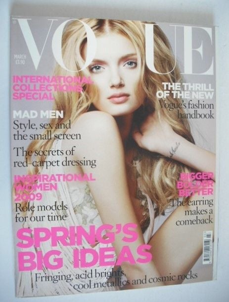 British Vogue magazine - March 2009 - Lily Donaldson cover