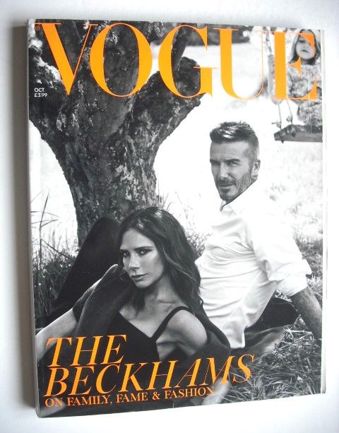 British Vogue magazine - October 2018 - David and Victoria Beckham cover