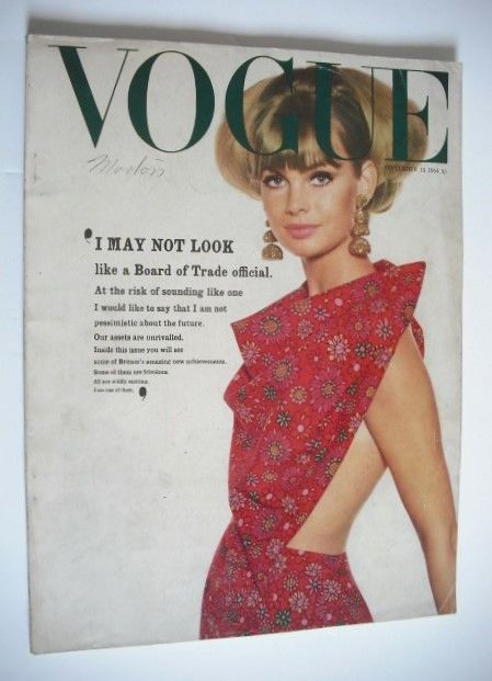 British Vogue magazine - 15 September 1964 - Jean Shrimpton cover