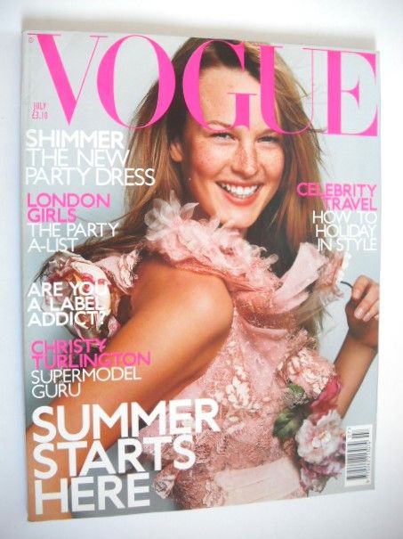 British Vogue magazine - July 2000 - Amy Lemons cover