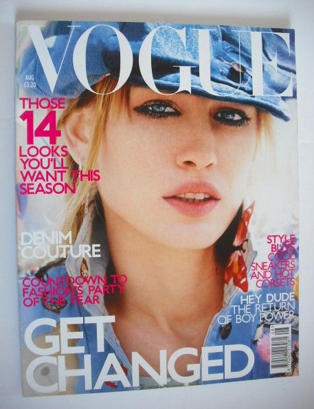 British Vogue magazine - August 2001 - Natasha Vojnovic cover