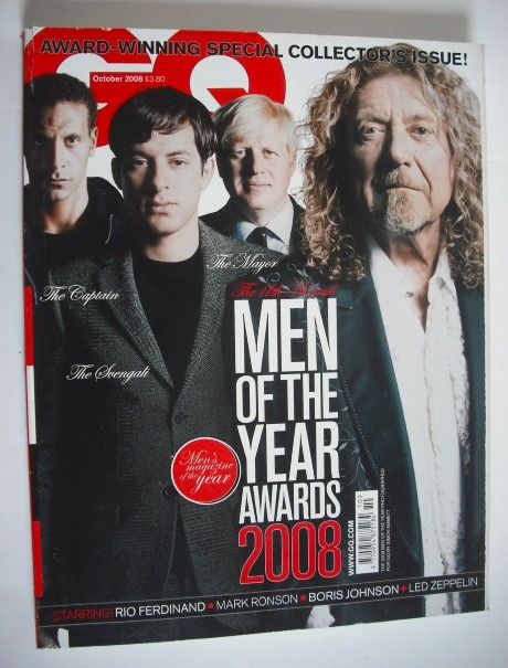 British GQ magazine - October 2008 - Men Of The Year Awards cover