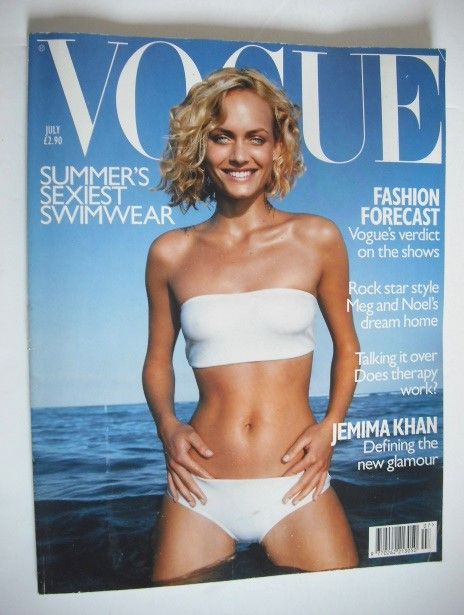 British Vogue magazine - July 1998 - Amber Valletta cover