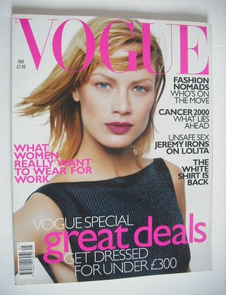 British Vogue magazine - May 1998 - Carolyn Murphy cover