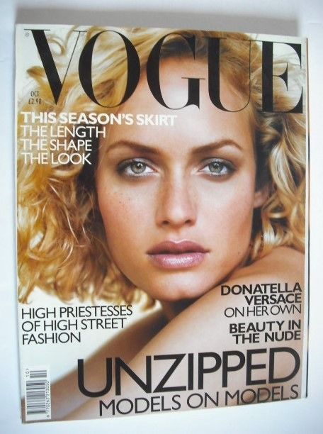 British Vogue magazine - October 1998 - Amber Valletta cover