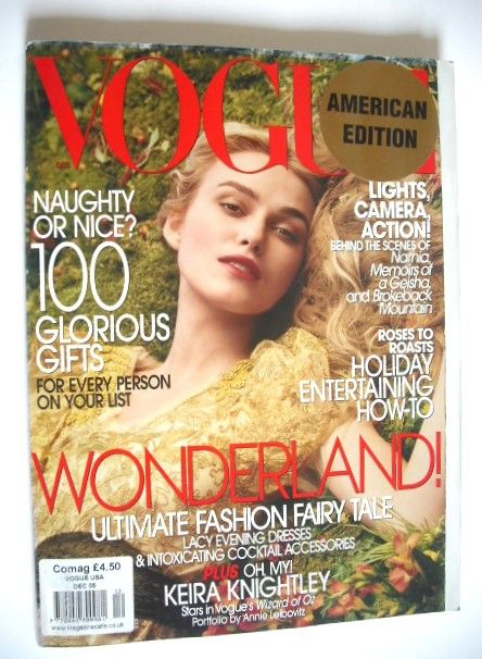 US Vogue magazine - December 2005 - Keira Knightley cover