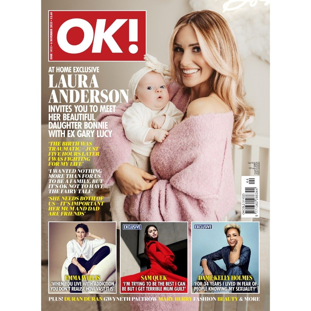 OK! magazine - Laura Anderson and baby daughter Bonnie cover (6 November 2023 - Issue 1415)