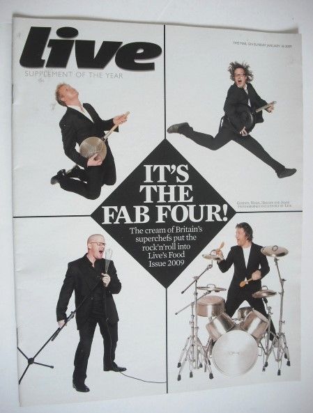 Live magazine - Gordon Ramsay, Hugh Fearnley-Whittingstall, Heston Blumenthal and Jamie Oliver cover (18 January 2009)