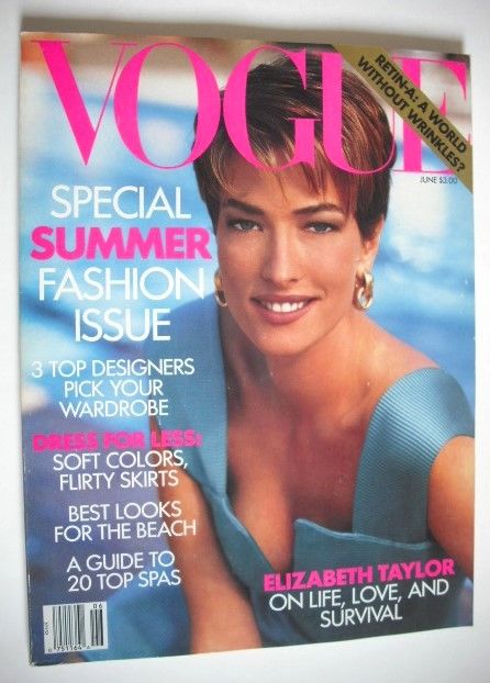 US Vogue magazine - June 1991 - Tatjana Patitz cover
