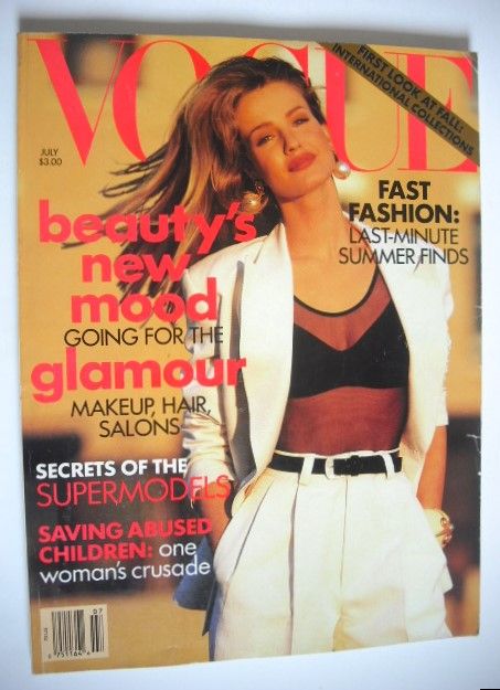 US Vogue magazine - July 1991 - Karen Mulder cover