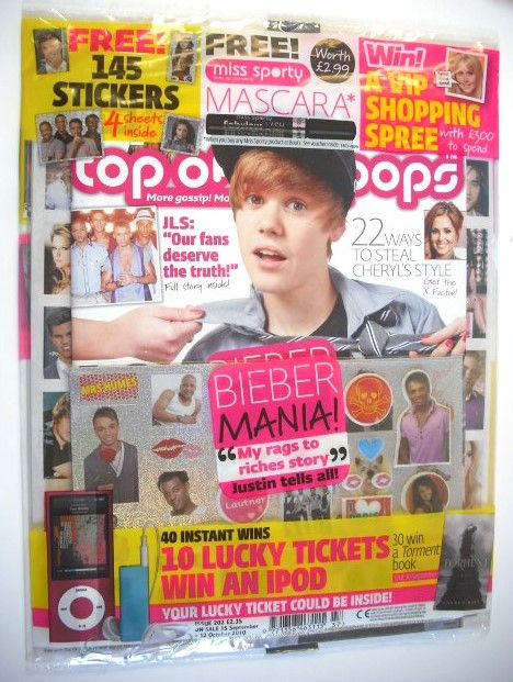 Top Of The Pops magazine - Justin Bieber cover (15 September - 12 October 2010)