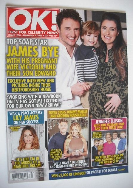 OK! magazine - James Bye and family cover (9 February 2016 - Issue 1018)