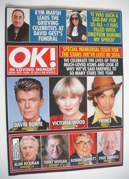 OK! magazine - Stars We've Lost In 2016 cover (10 May 2016 - Issue 1031)