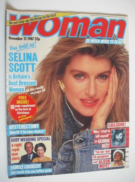 <!--1987-11-21-->Woman magazine - Selina Scott cover (21 November 1987)