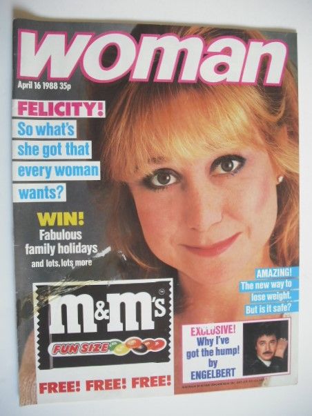 <!--1988-04-16-->Woman magazine - Felicity Kendall cover (16 April 1988)
