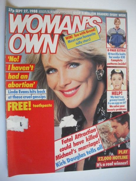 <!--1988-09-27-->Woman magazine - Linda Evans cover (27 September 1988)