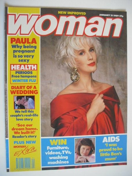 <!--1989-01-31-->Woman magazine - Paula Yates cover (31 January 1989)