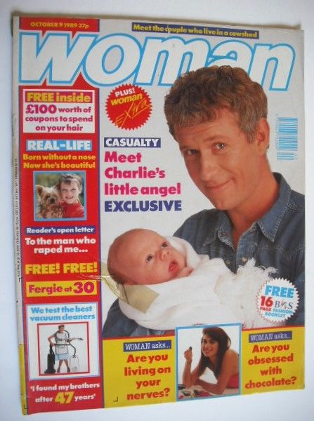 <!--1989-10-09-->Woman magazine - Derek Thompson cover (9 October 1989)