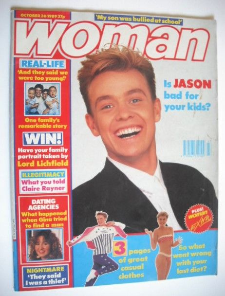 <!--1989-10-30-->Woman magazine - Jason Donovan cover (30 October 1989)