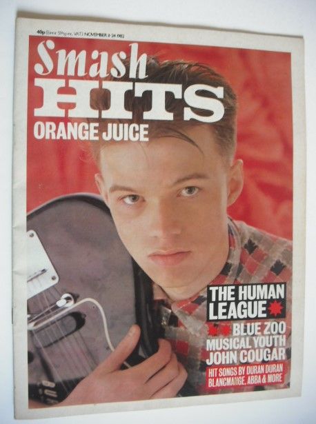 <!--1982-11-11-->Smash Hits magazine - Edwyn Collins cover (11-24 November 