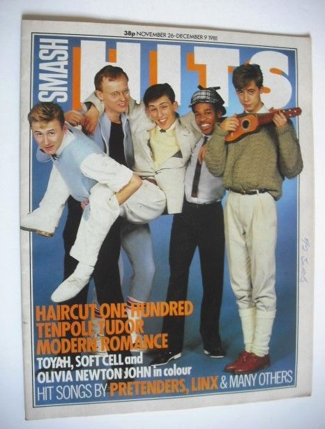 <!--1981-11-26-->Smash Hits magazine - Haircut One Hundred cover (26 Novemb