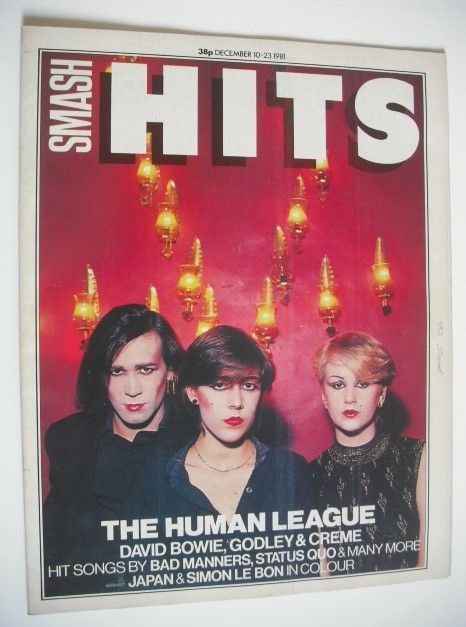 <!--1981-12-10-->Smash Hits magazine - The Human League cover (10-28 Decemb