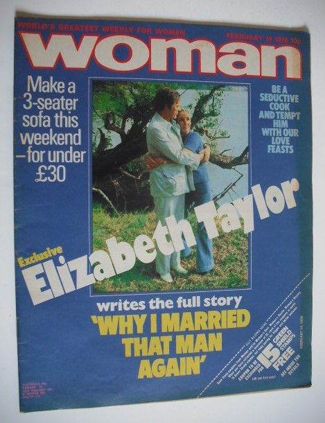 <!--1976-02-14-->Woman magazine - Elizabeth Taylor and Richard Burton cover