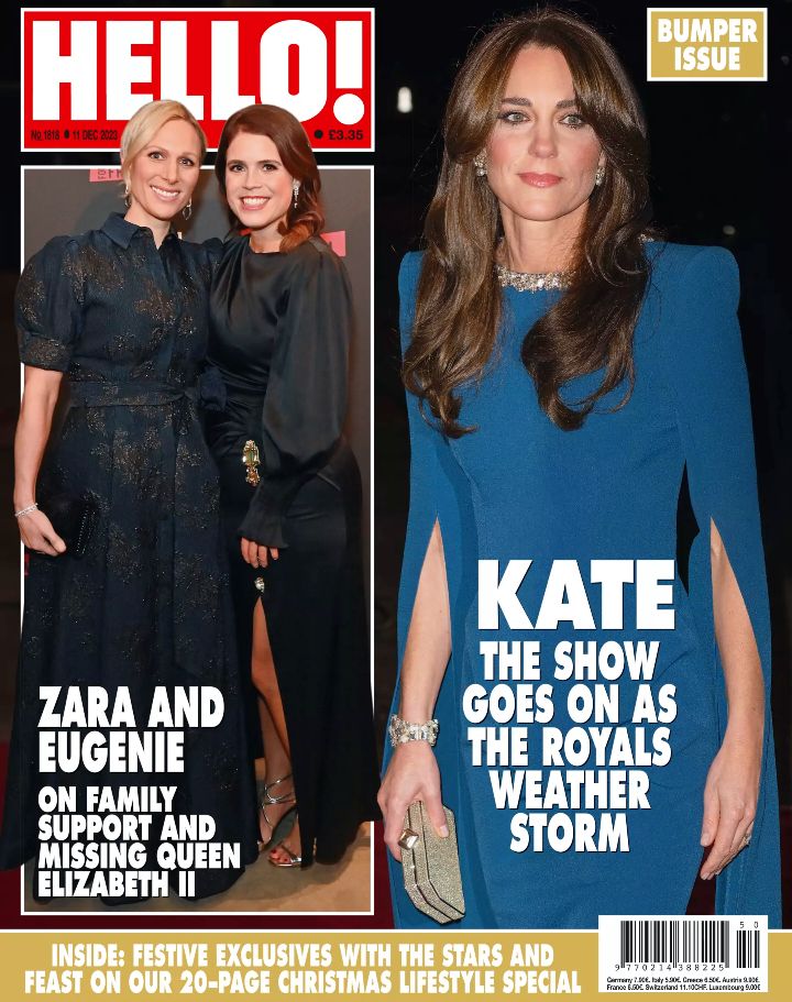 Hello! magazine - Zara and Eugenie / Kate Middleton cover (11 December 2023 - Issue 1818)