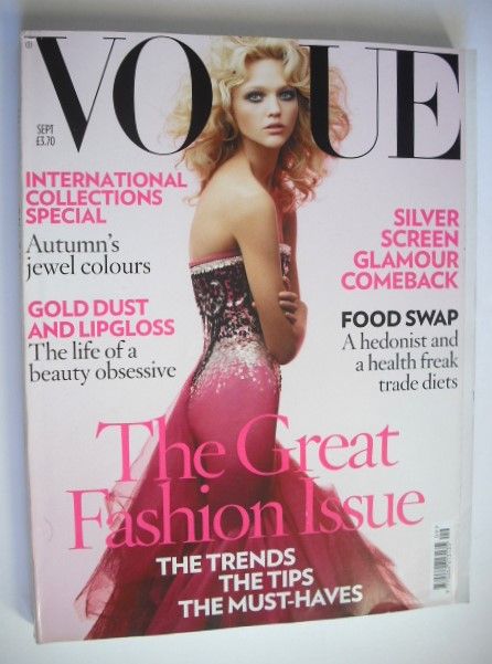 British Vogue magazine - September 2007 - Sasha Pivovarova cover