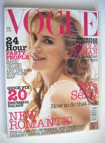British Vogue magazine - April 2002 - Nicole Kidman cover