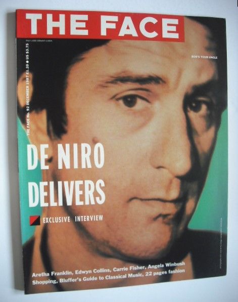 The Face magazine - Robert De Niro cover (December 1987 - Issue 92)