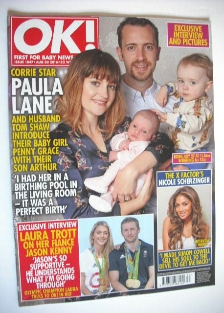 <!--2016-08-30-->OK! magazine - Paula Lane and Tom Shaw cover (30 August 20