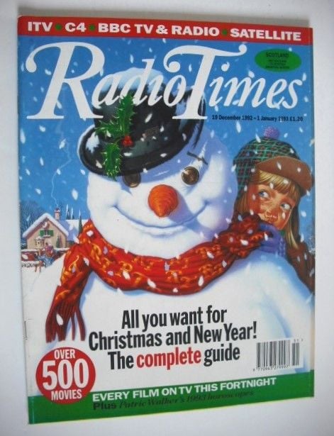 Radio Times magazine - Snowman cover (19 December 1992 - 1 January 1993, Scotland Edition)