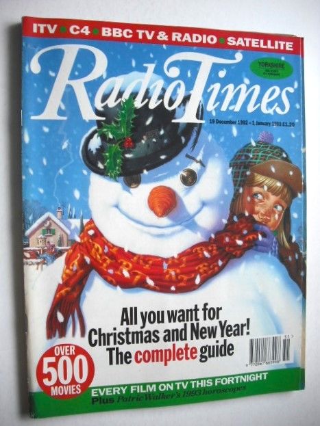 Radio Times magazine - Snowman cover (19 December 1992 - 1 January 1993, Yorkshire Edition)