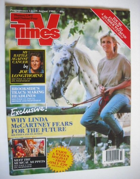 TV Times magazine - Linda McCartney cover (12-18 August 1989)