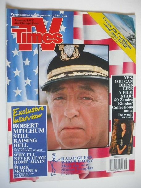 <!--1989-09-02-->TV Times magazine - Robert Mitchum cover (2-8 September 19