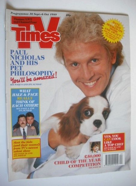 <!--1989-09-30-->TV Times magazine - Paul Nicholas cover (30 September-6 Oc
