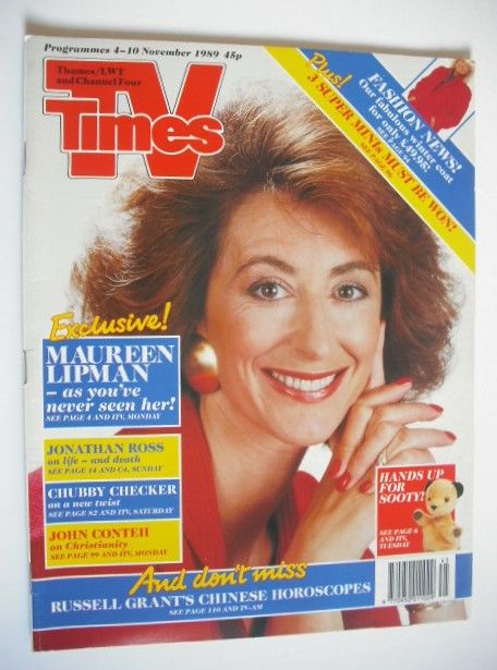 <!--1989-11-04-->TV Times magazine - Maureen Lipman cover (4-10 November 19