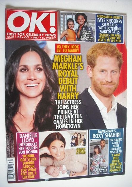 <!--2017-10-03-->OK! magazine - Prince Harry and Meghan Markle cover (3 Oct