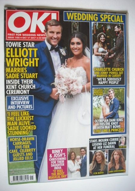 <!--2017-10-17-->OK! magazine - Elliott Wright marries Sadie Stuart cover (