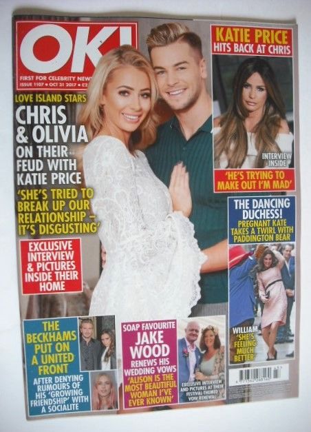 OK! magazine - Chris Hughes and Olivia Attwood cover (31 October 2017 - Issue 1107)